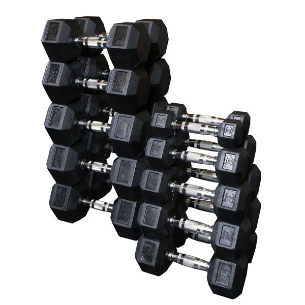 Body Solid 5-50 lb. Rubber Hex Dumbbell Set SPECIAL