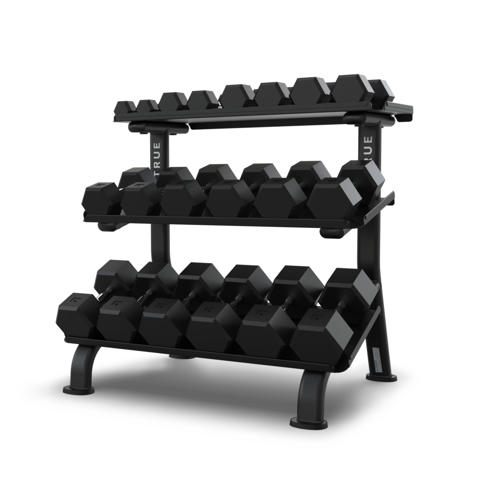 TRUE FS-24 3-Tier Flat Tray Dumbbell Rack