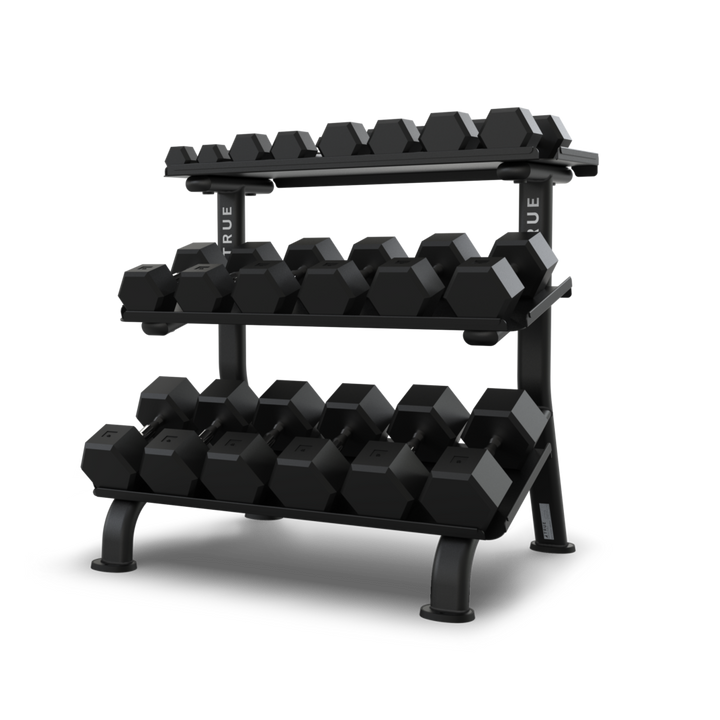 TRUE FS-24 3-Tier Flat Tray Dumbbell Rack