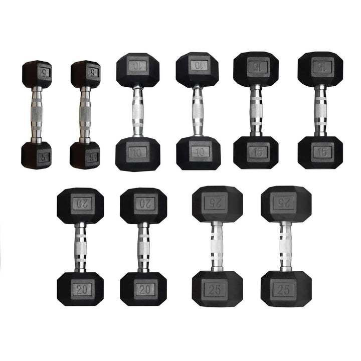 Legion Rubber Hex Dumbbell Set (5–25lb)