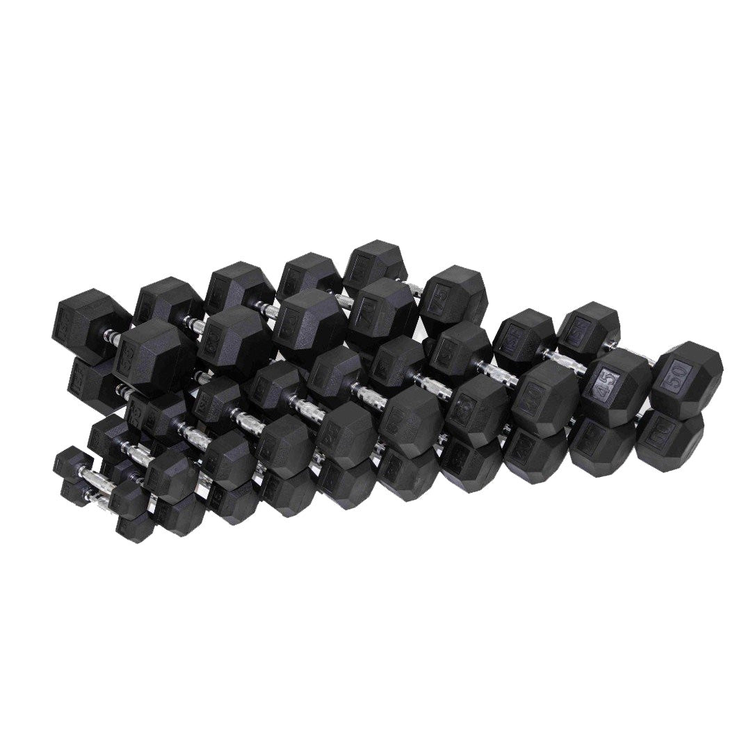 Legion Rubber Hex Dumbbell Set (5–75lb)