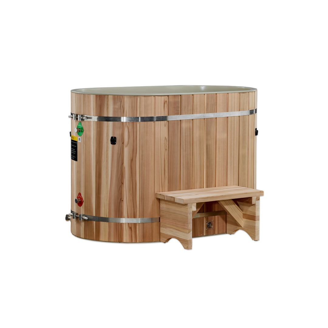 DCT Oval Barrel Tub Cold Plunge (50-P) – Pacific Cedar (3/4 IN-OUT, No Motor)