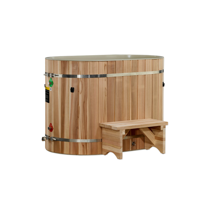 DCT Oval Barrel Tub Cold Plunge (50-P) – Pacific Cedar (3/4 IN-OUT, No Motor)