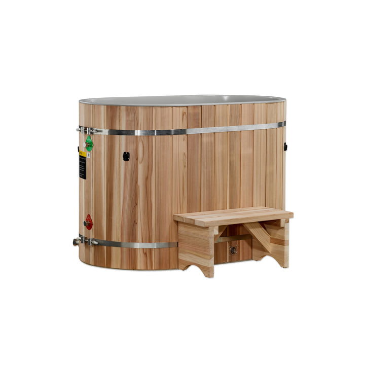 DCT Oval Barrel Tub Cold Plunge (50-P) – Pacific Cedar (3/4 IN-OUT, No Motor)