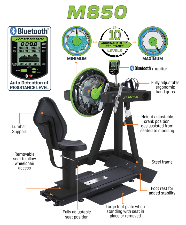 Dynamic Fluid Fitness M850 UBE (Upper Body Ergometer)