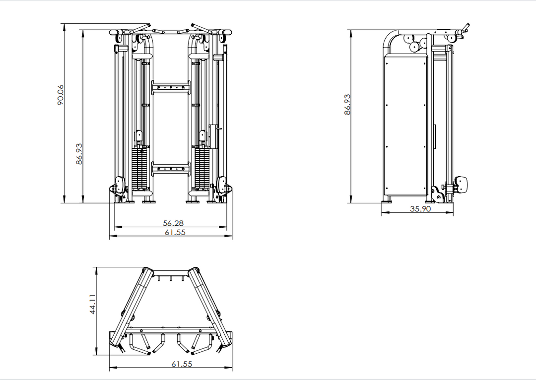 FT100 Dual Adjustable Pulley Functional Trainer