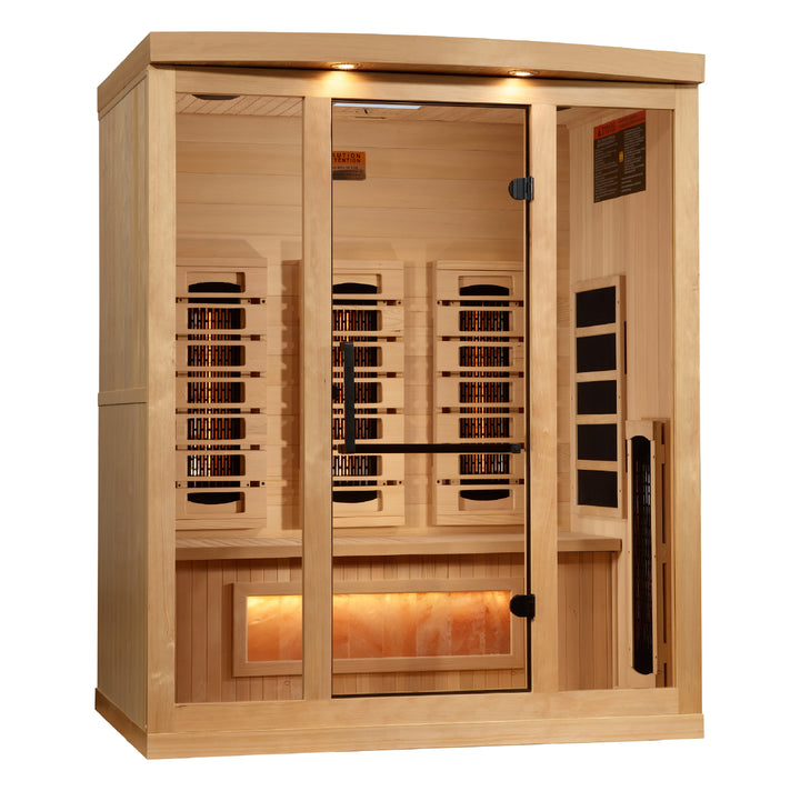Reserve Edition Full Spectrum Infrared Sauna – 3 Person w/ Himalayan Salt Bars & Red Light Therapy