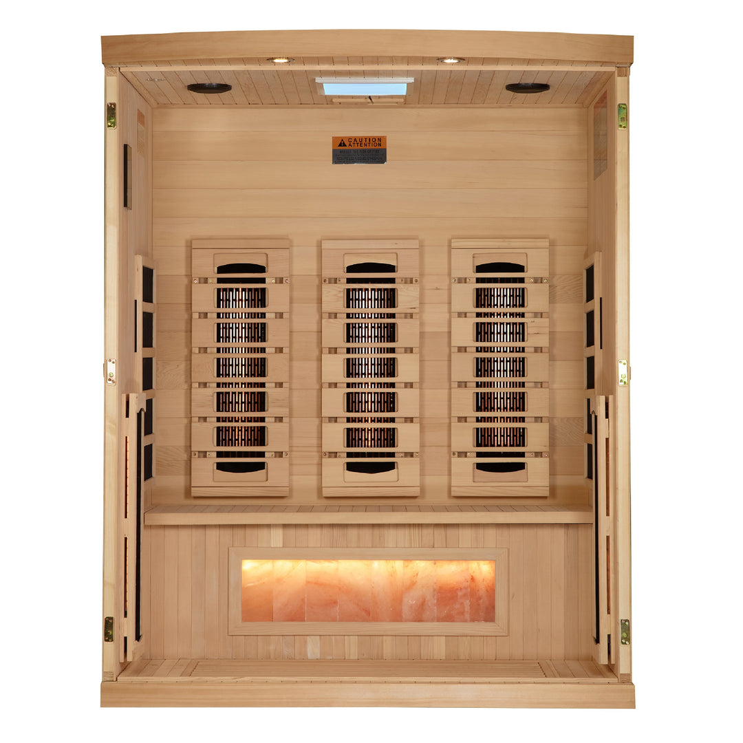 Reserve Edition Full Spectrum Infrared Sauna – 3 Person w/ Himalayan Salt Bars & Red Light Therapy