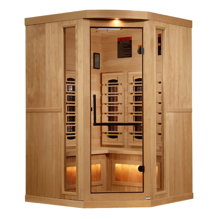 Reserve Edition 3 Person Corner Full Spectrum Sauna with Himalayan Salt Bar & Red Light Therapy
