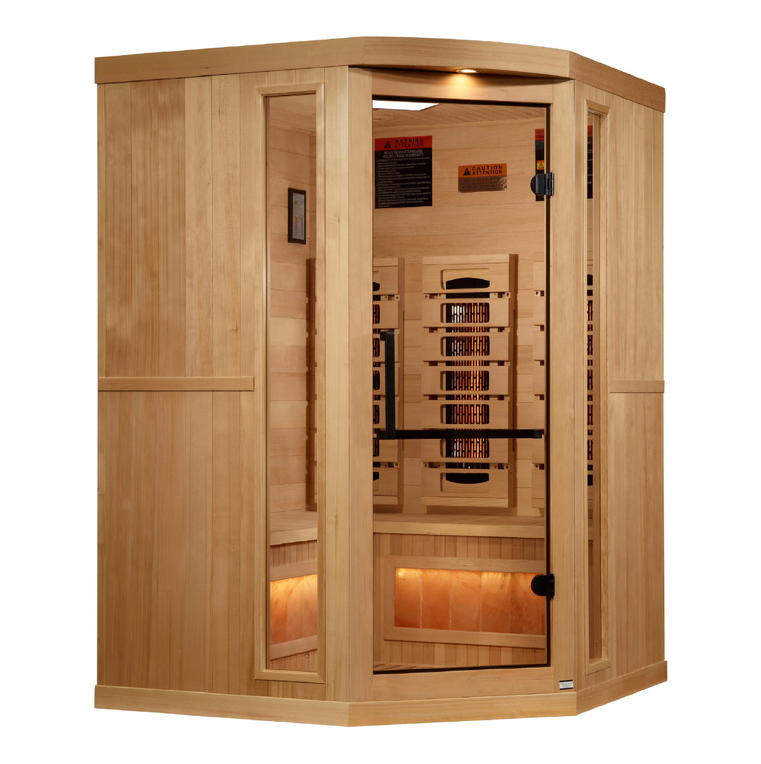 Reserve Edition 3 Person Corner Full Spectrum Sauna with Himalayan Salt Bar & Red Light Therapy