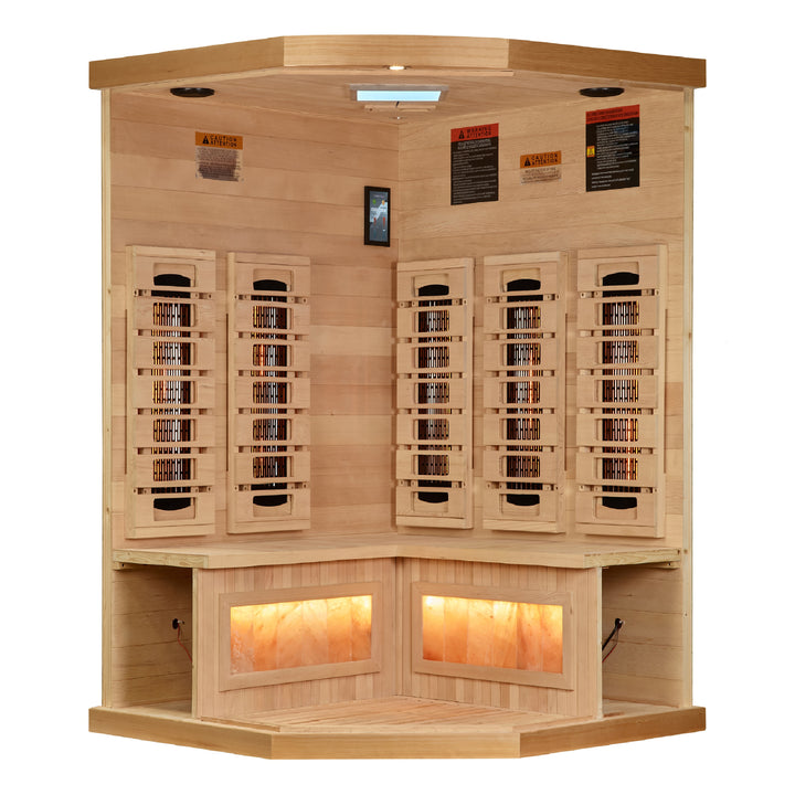 Reserve Edition 3 Person Corner Full Spectrum Sauna with Himalayan Salt Bar & Red Light Therapy