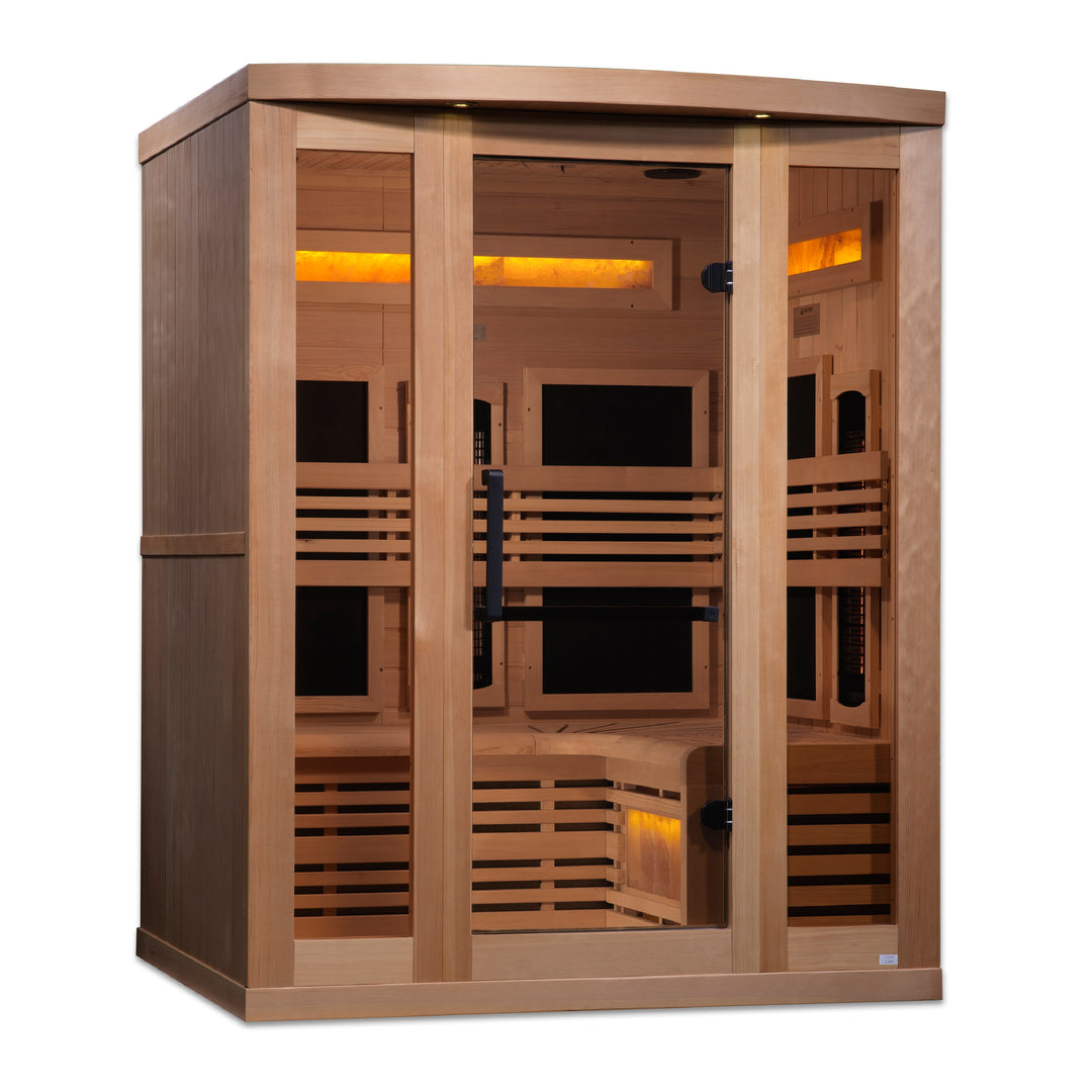 Reserve Edition 3 Person Near Zero EMF Full Spectrum Sauna with Himalayan Salt Bars