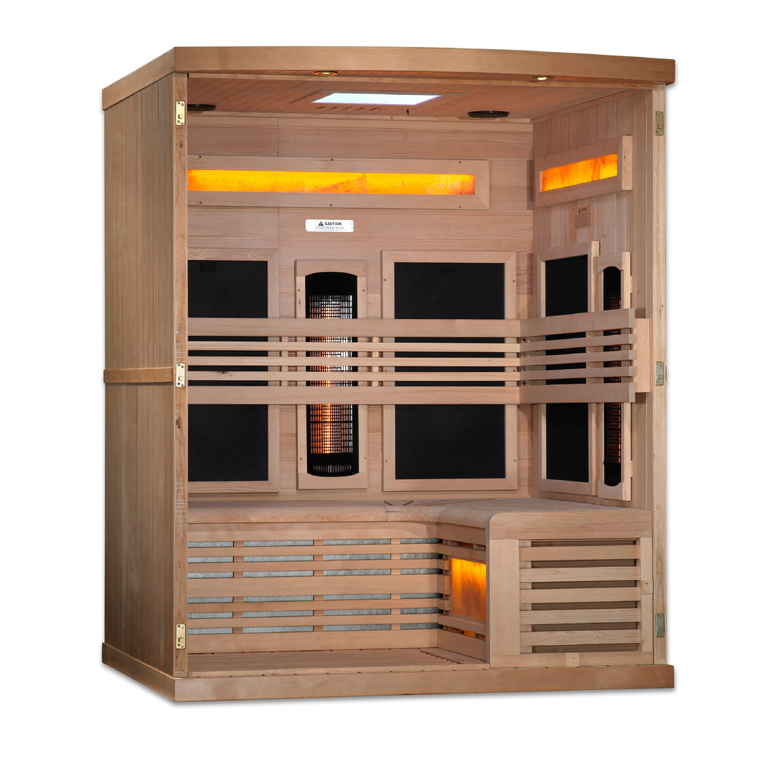 Reserve Edition 3 Person Near Zero EMF Full Spectrum Sauna with Himalayan Salt Bars