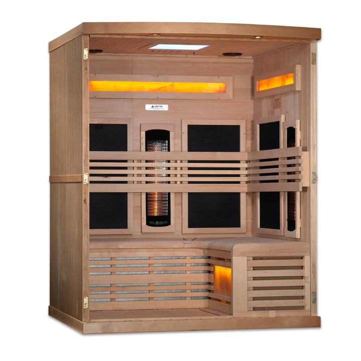 Reserve Edition 3 Person Near Zero EMF Full Spectrum Sauna with Himalayan Salt Bars