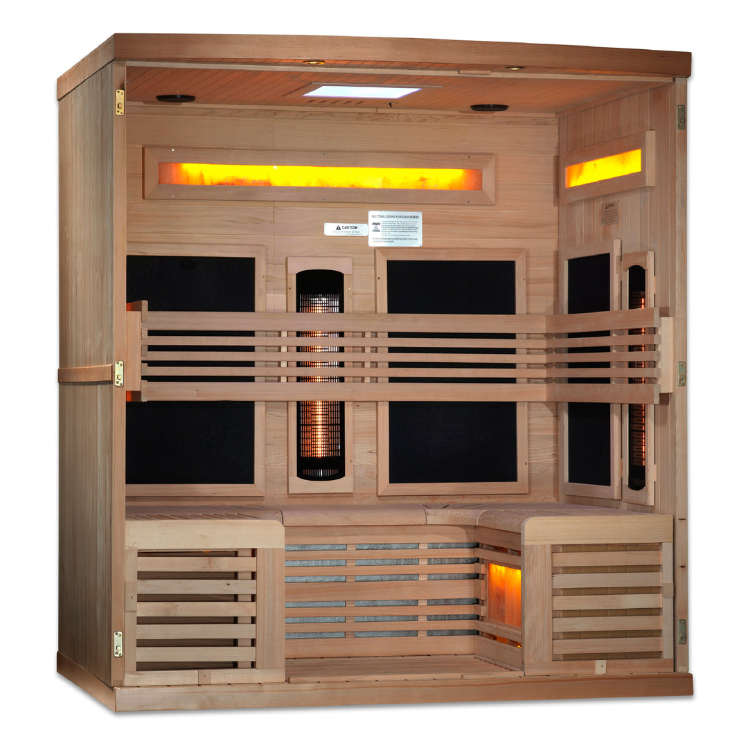 Reserve Edition 6 Person Near Zero EMF Full Spectrum Sauna with Himalayan Salt Bars