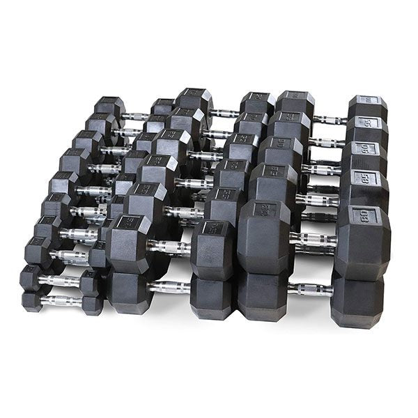 Legion Rubber Hex Dumbbell Set (5–100lb)