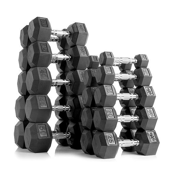 Legion Rubber Hex Dumbbell Set (5–50 lb)
