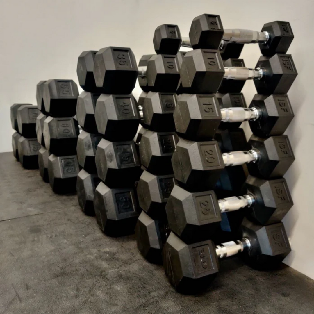 Legion Rubber Hex Dumbbell Set (5–75lb)
