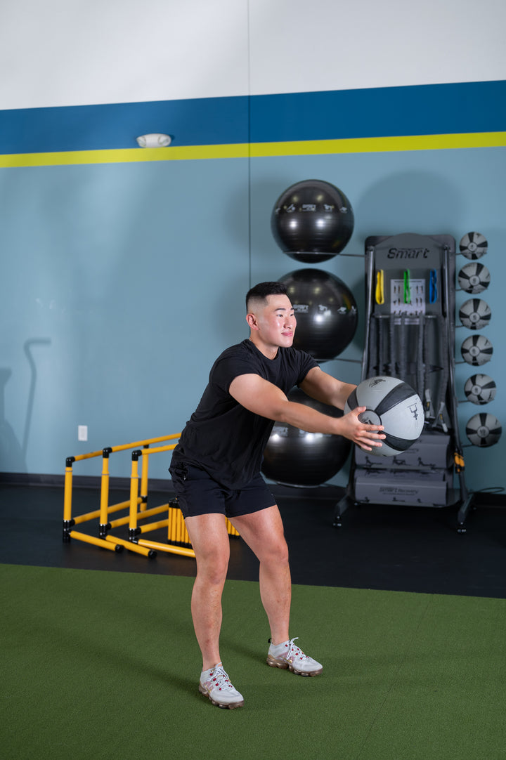 Studio Medicine Ball Rack – Wall Mounted Commercial Package (Gray & Black)