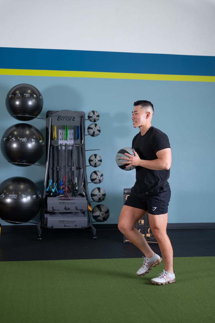 Studio Medicine Ball Rack – Wall Mounted Commercial Package (Gray & Black)