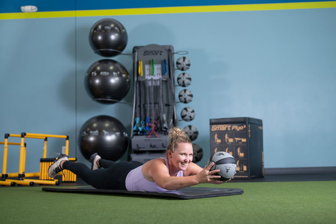 Studio Medicine Ball Rack – Wall Mounted Commercial Package (Gray & Black)